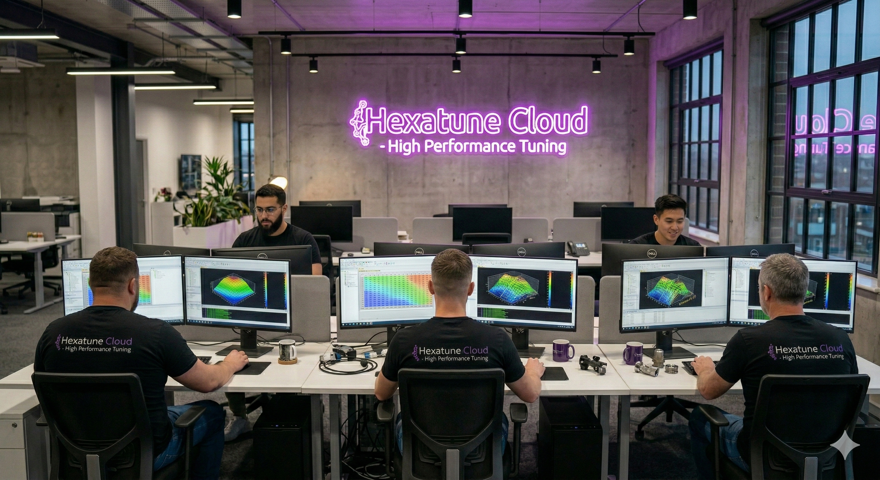 Hexatune team working on engine development